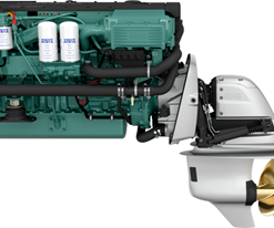 Volvo Penta D6-330 Aquamatic Sterndrive marine diesel engine 330hp